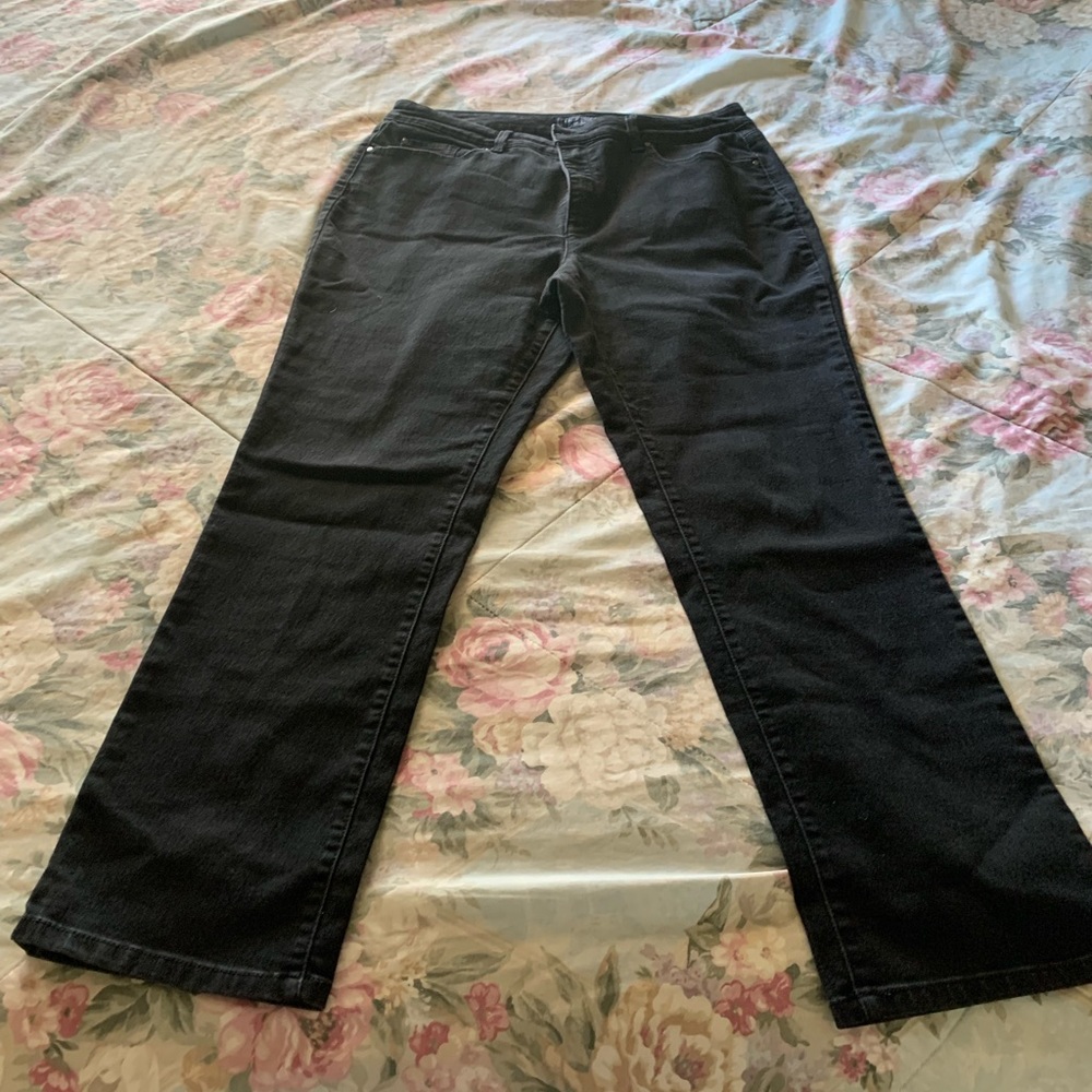 These are charter club black jeans size 16s.